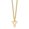 10k Cut-out Letter V Initial 18 inch Necklace
