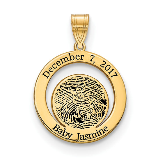Baby Fingerprint and Birthdate Charm