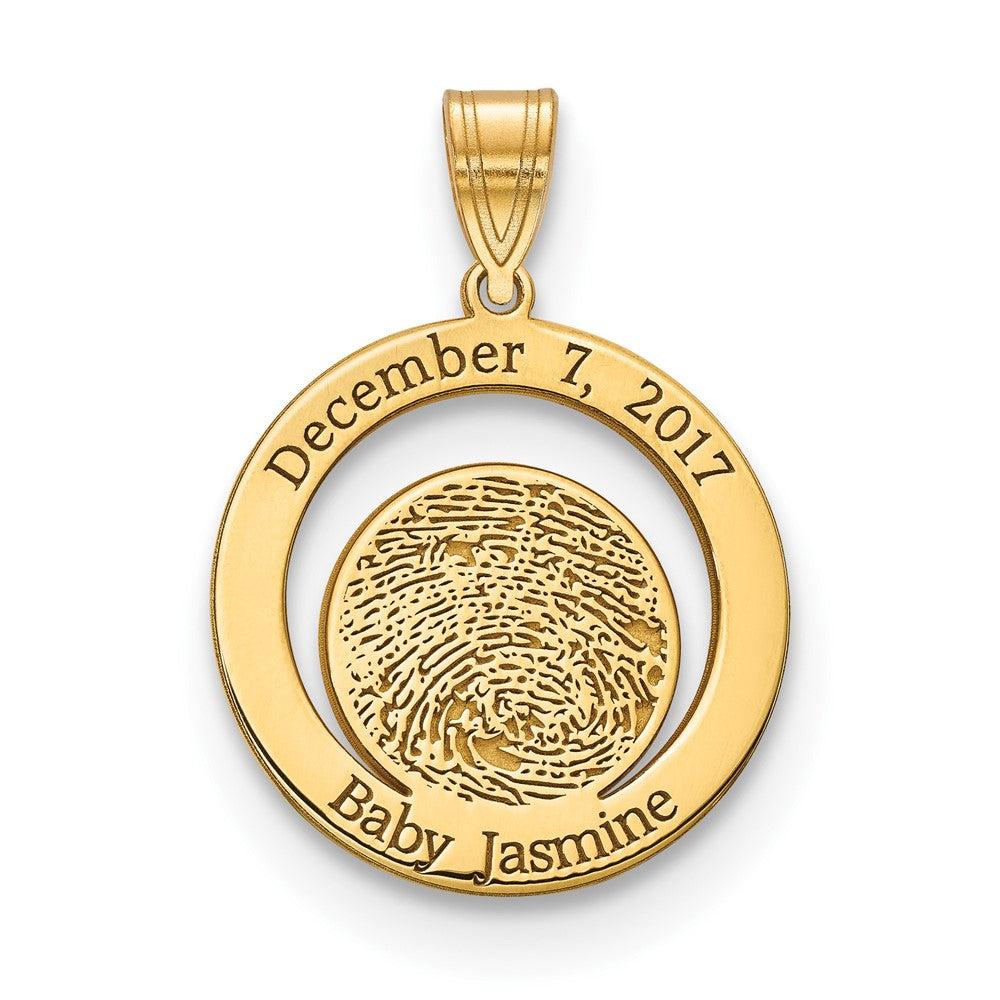 Baby Fingerprint and Birthdate Charm