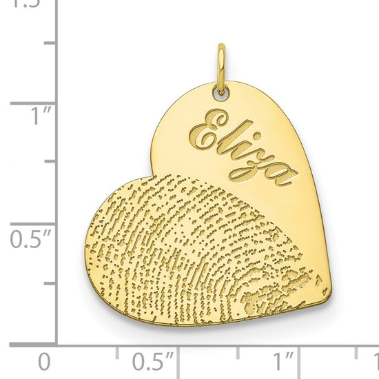 Name and Fingerprint Heart Charms