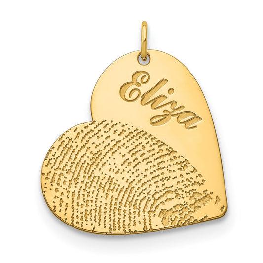 Name and Fingerprint Heart Charms