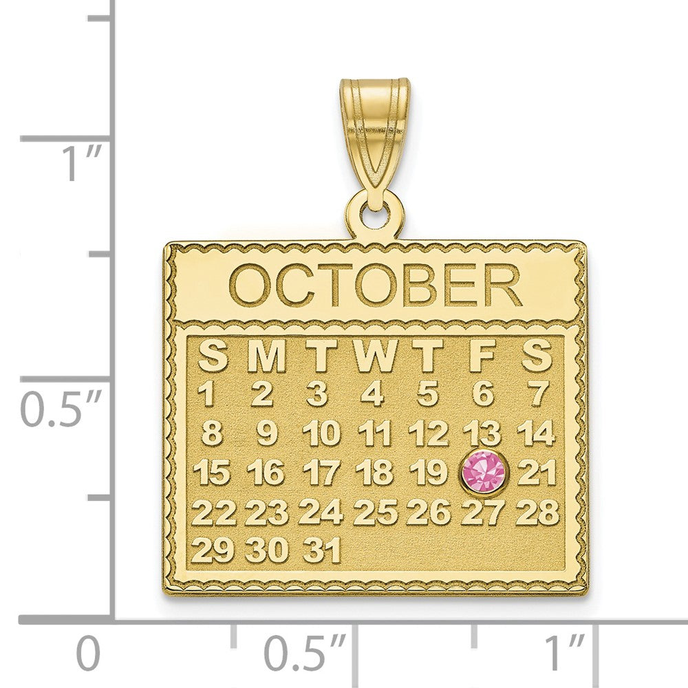 Calendar Charm with Birthstone