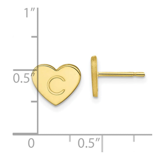 Initial Heart Post Earrings