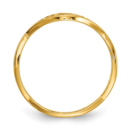 10k Yellow Gold Twisted Band with Epoxy Monogram Ring