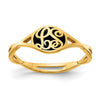 10k Yellow Gold Twisted Band with Epoxy Monogram Ring