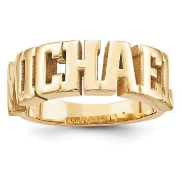 Casted High Polish Name Ring