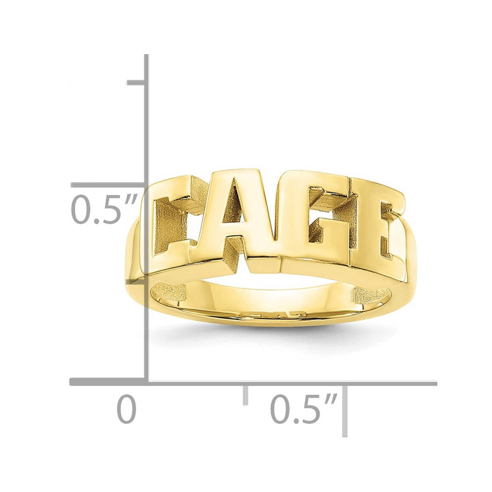 Casted High Polish Name Ring