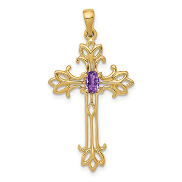 10K Polished Cross Mounting