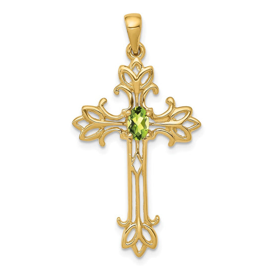 Oval Gemstone Cross Pendants