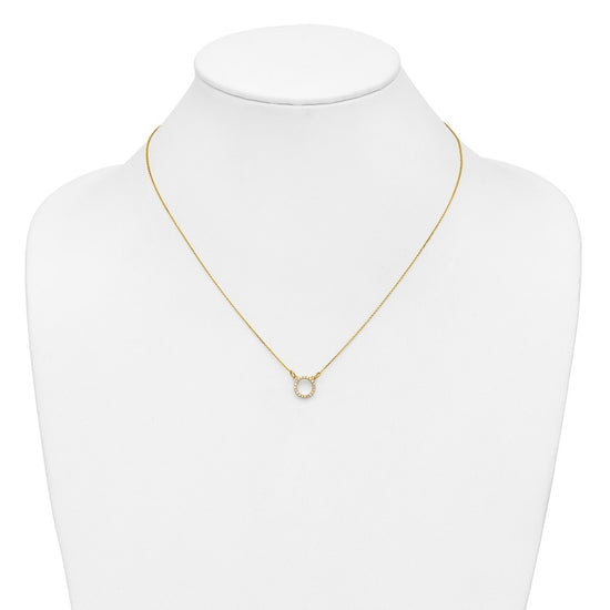 Gold Open Circle Diamond Necklace