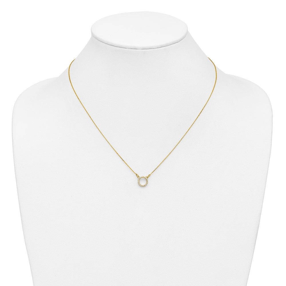 Gold Open Circle Diamond Necklace