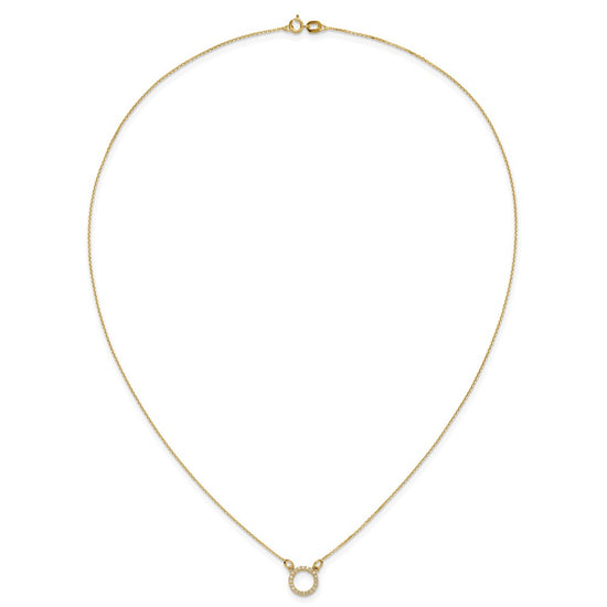 Gold Open Circle Diamond Necklace