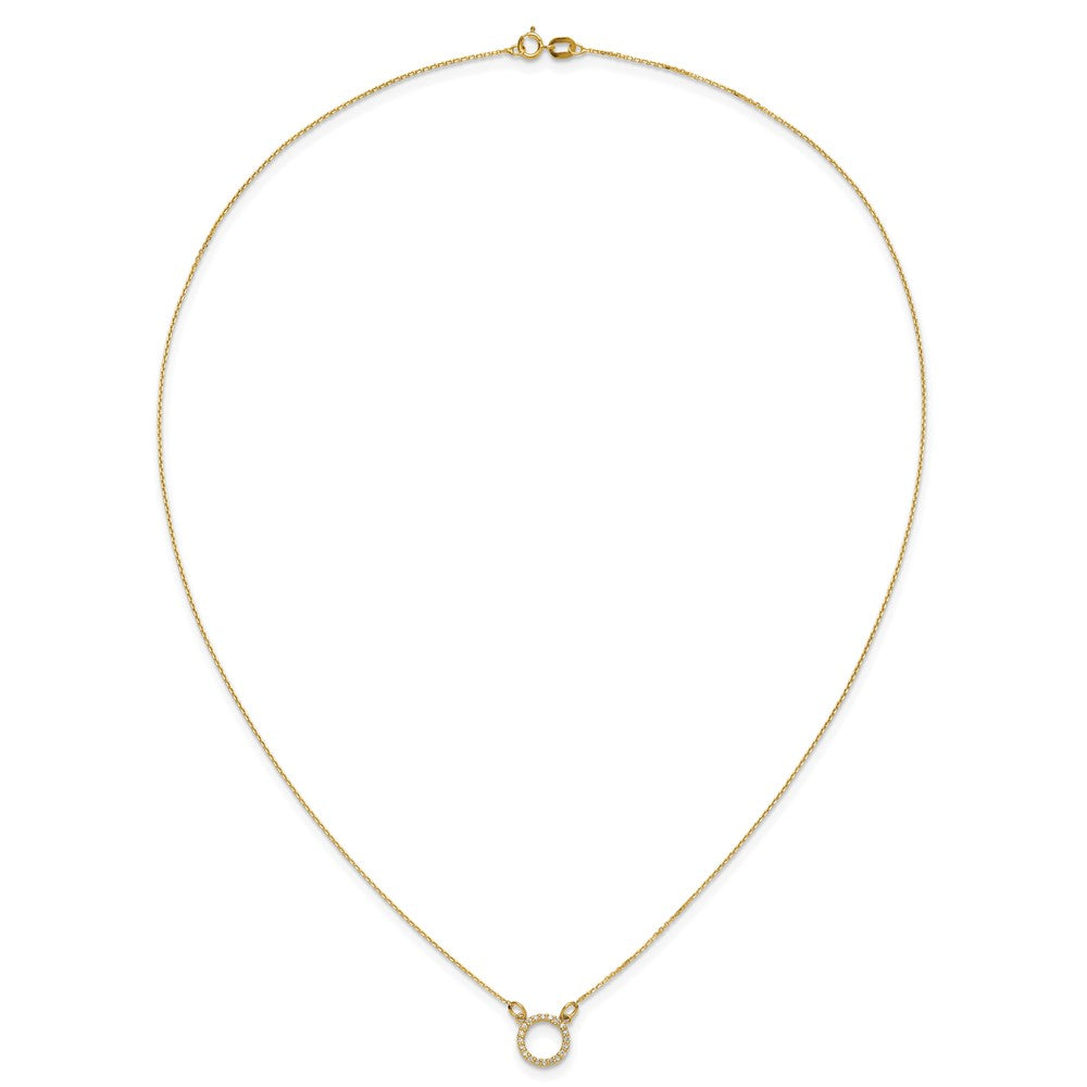 Gold Open Circle Diamond Necklace