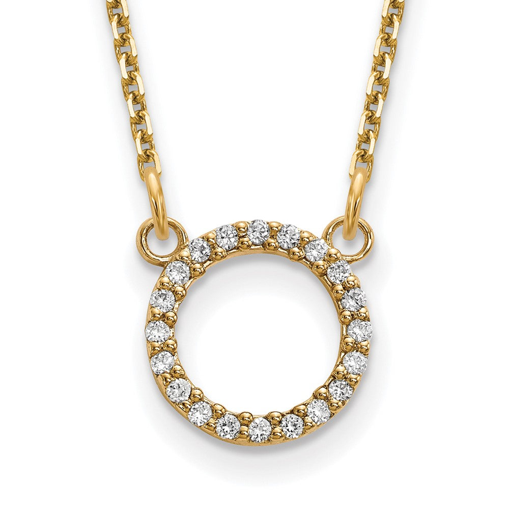 Gold Open Circle Diamond Necklace