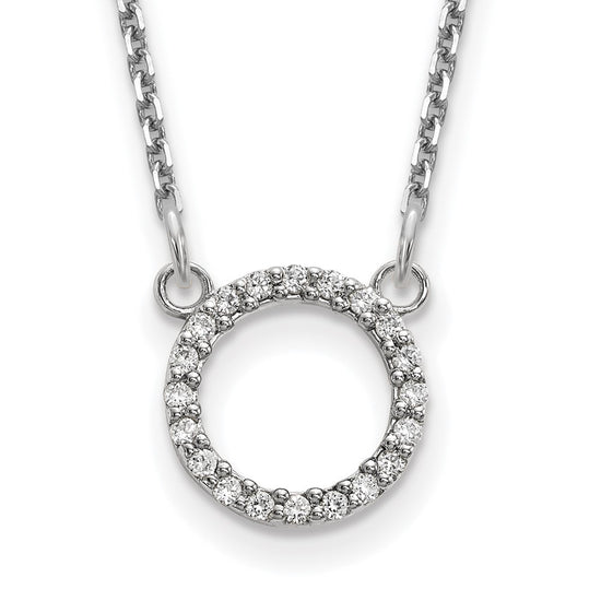 Gold Open Circle Diamond Necklace