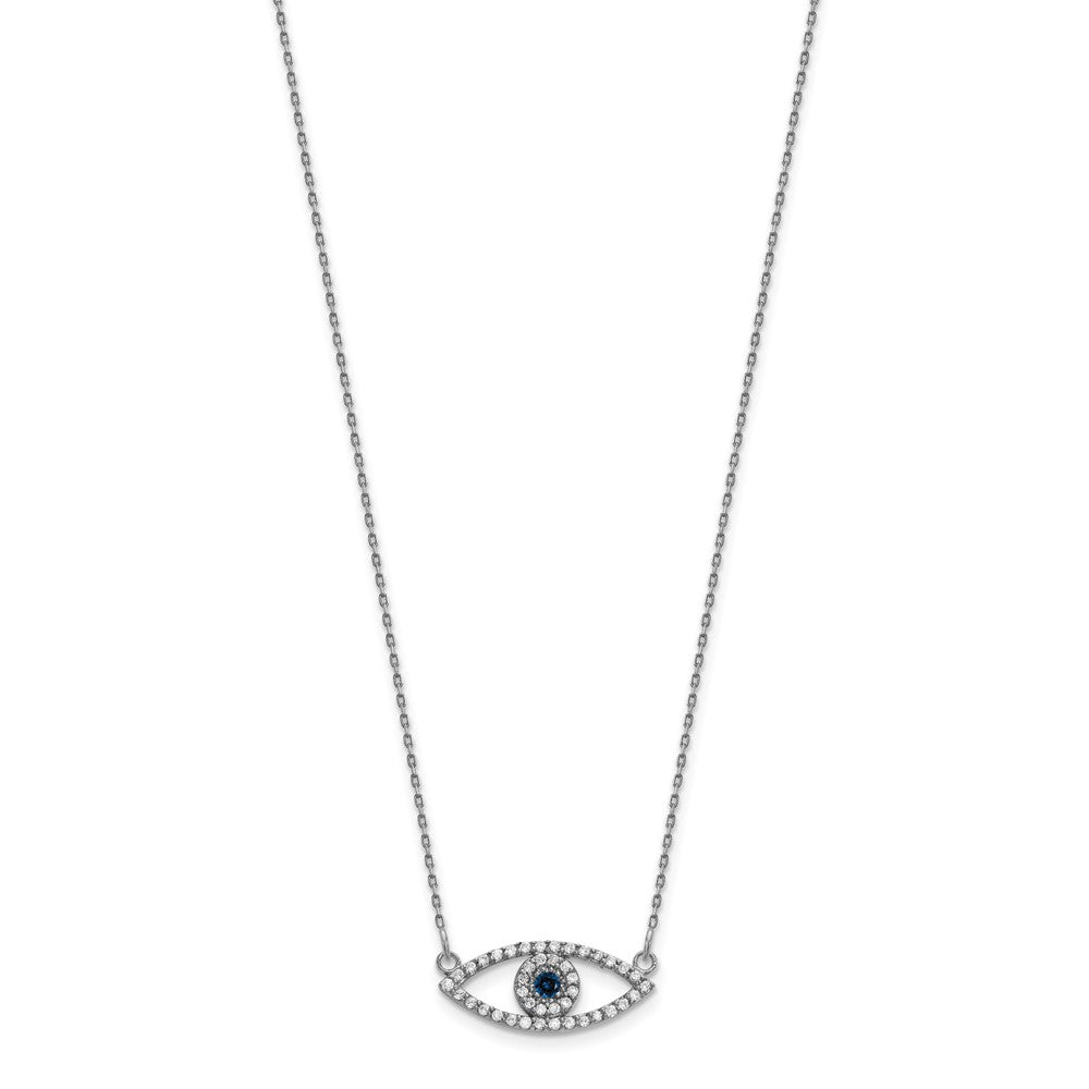 Gold Diamond and Sapphire Evil Eye Necklace