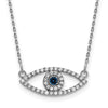 Gold Diamond and Sapphire Evil Eye Necklace