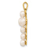 10K 4-6mm White Button Freshwater Cultured Pearl Cross Pendant