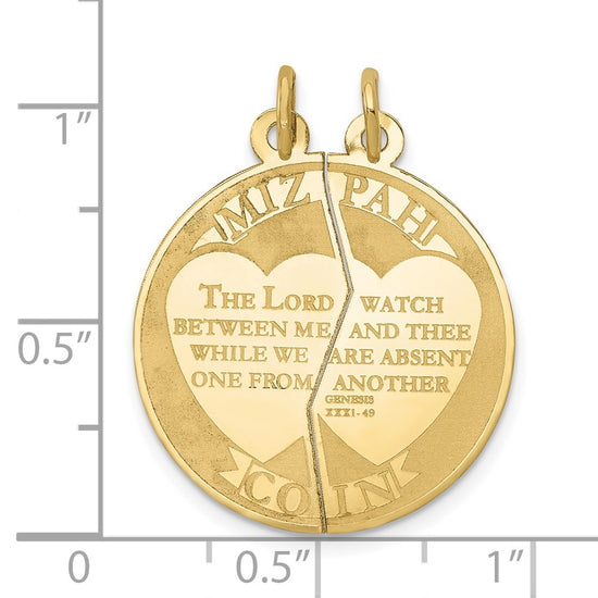 Gold Mizpah Pendants