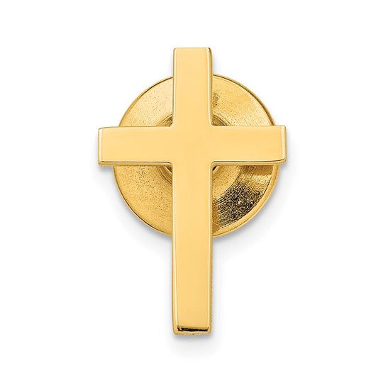 10k Polished Cross with 14k Tie Tac Post
