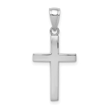 10k White Gold Polished Cross Pendant