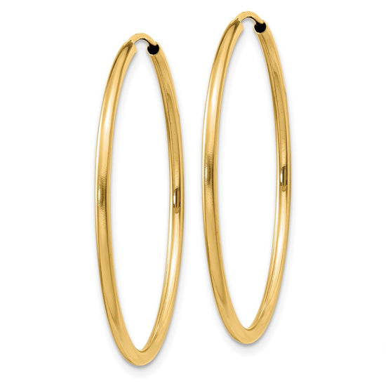10k 1.5mm Polished Round Endless Hoop Earrings
