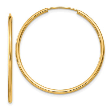 10k 1.5mm Polished Round Endless Hoop Earrings