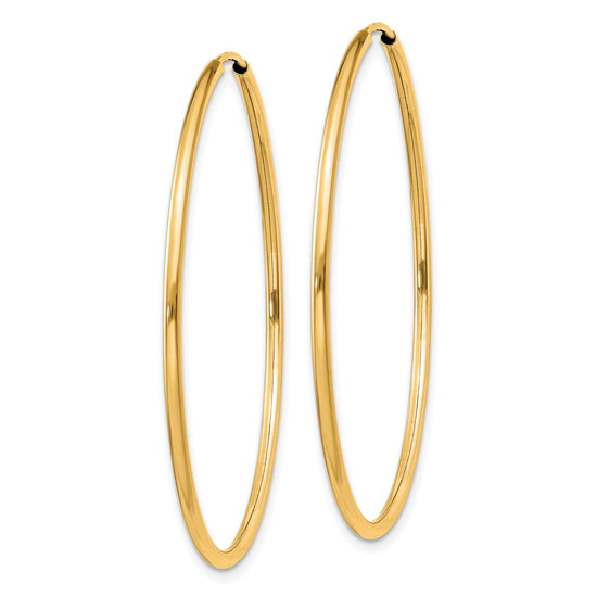 10k 1.5mm Polished Round Endless Hoop Earrings