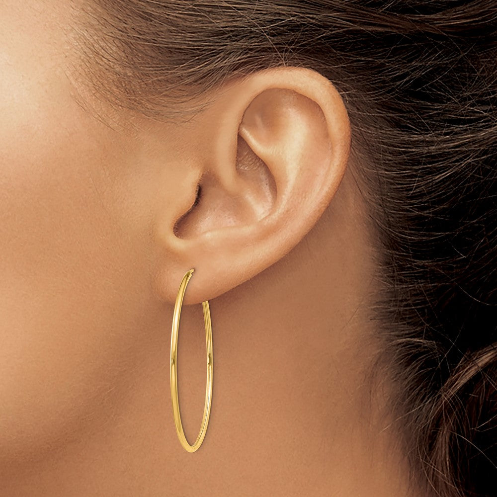 10k 1.5mm Polished Round Endless Hoop Earrings