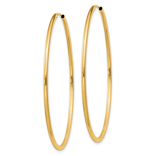 10k 1.5mm Polished Round Endless Hoop Earrings