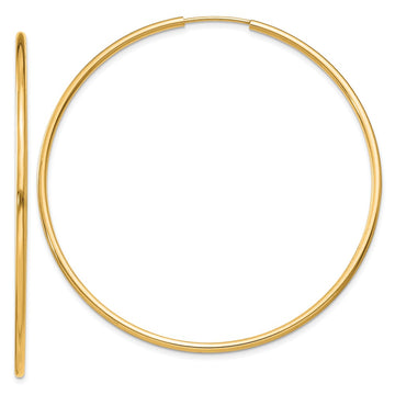 10k 1.5mm Polished Round Endless Hoop Earrings