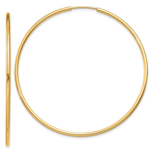 10k 1.5mm Polished Round Endless Hoop Earrings