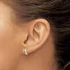 10k White Gold Polished Round Hinged Hoop Earrings