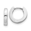 10k White Gold Polished Round Hinged Hoop Earrings