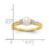 Gold Diamond and Pearl Ring