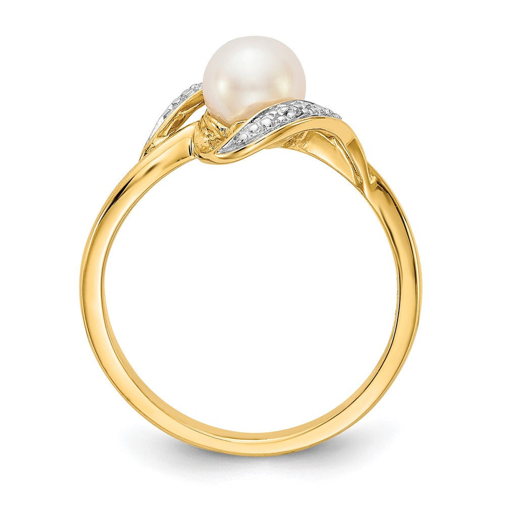 Gold Diamond and Freshwater Pearl Rings