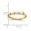 Gold Diamond and Pearl Ring