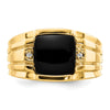 10k Mens AA Diamond and 9.5mm Onyx Ring