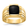 10k Mens AA Diamond and 9.5mm Onyx Ring