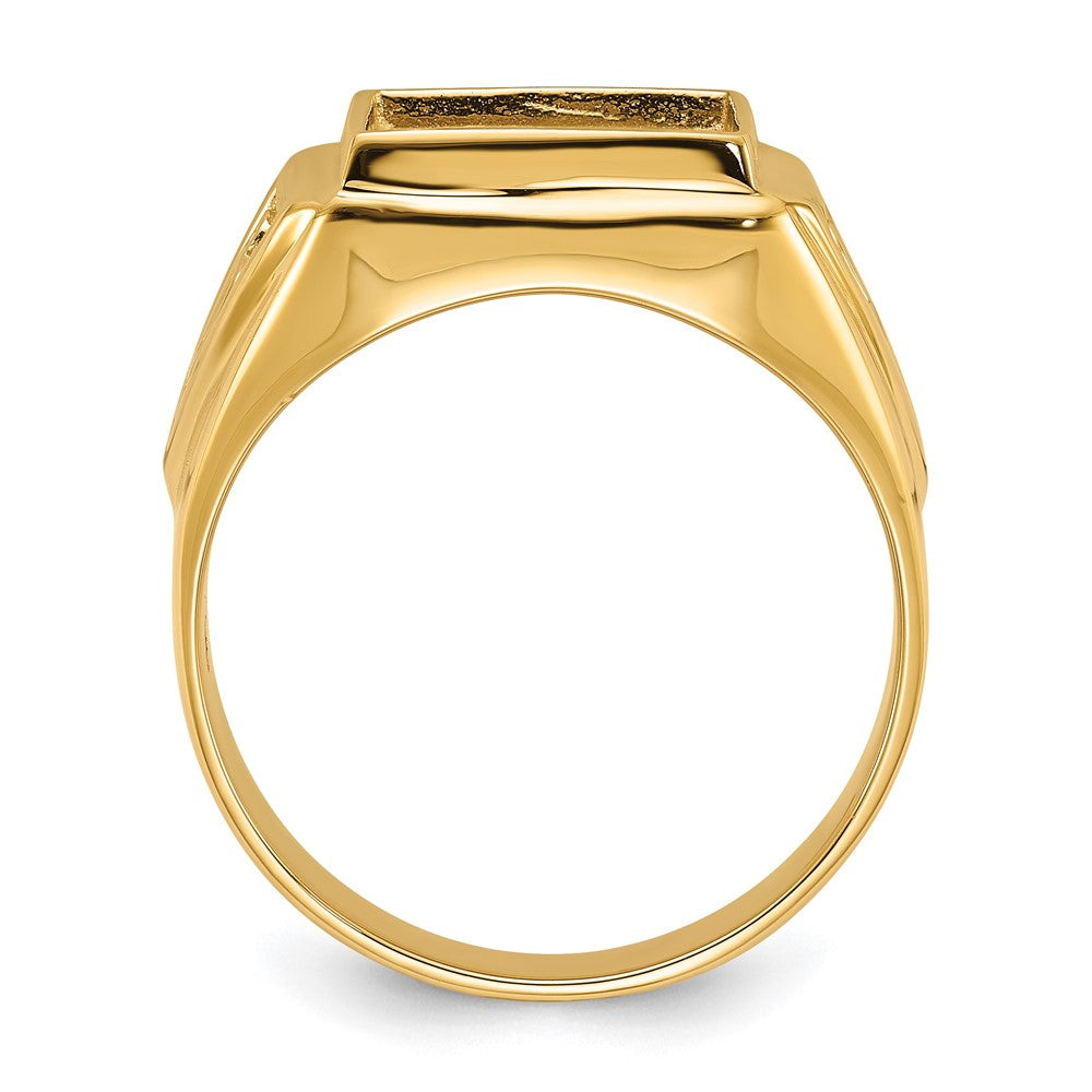 10k Men's Polished and Textured Masonic Ring Mounting