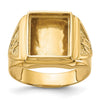 10k Men's Polished and Textured Masonic Ring Mounting