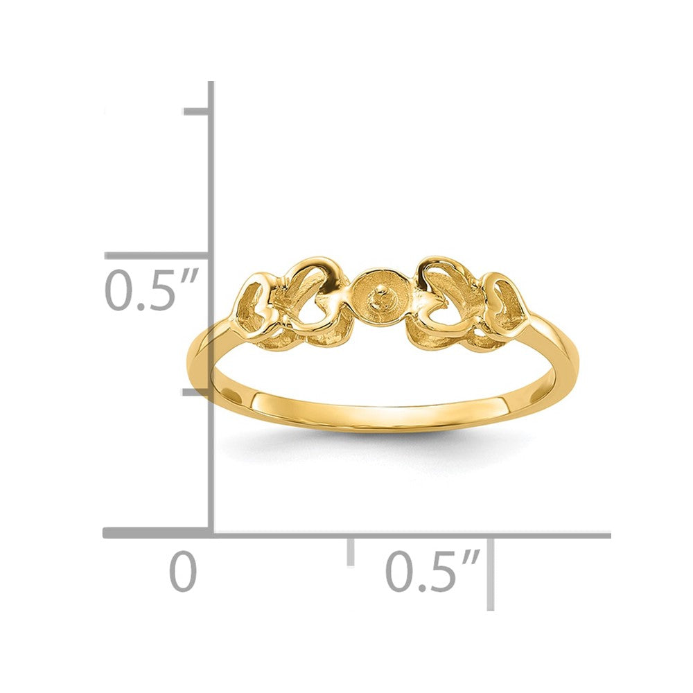 10K Polished Pearl Ring Mounting