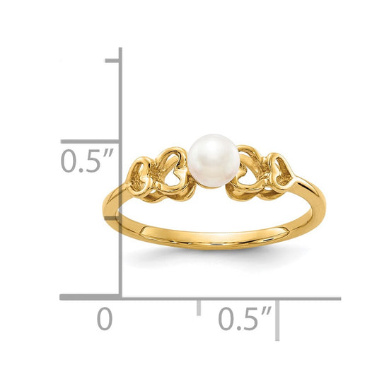 Gold Polished Freshwater Pearl Rings