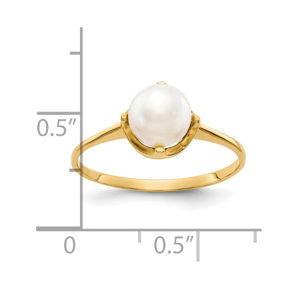 Gold Polished Freshwater Pearl and Diamond Rings
