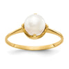 Gold Polished Freshwater Pearl and Diamond Rings