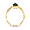 10k Mens AA Diamond and 8x6 Oval Onyx Cabochon Ring