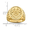 10k Men's Polished and Grooved (Not Enameled) Masonic Ring