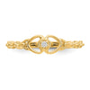 Gold Polished Diamond Heart Rings