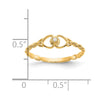 Gold Polished Diamond Heart Rings