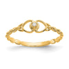 Gold Polished Diamond Heart Rings